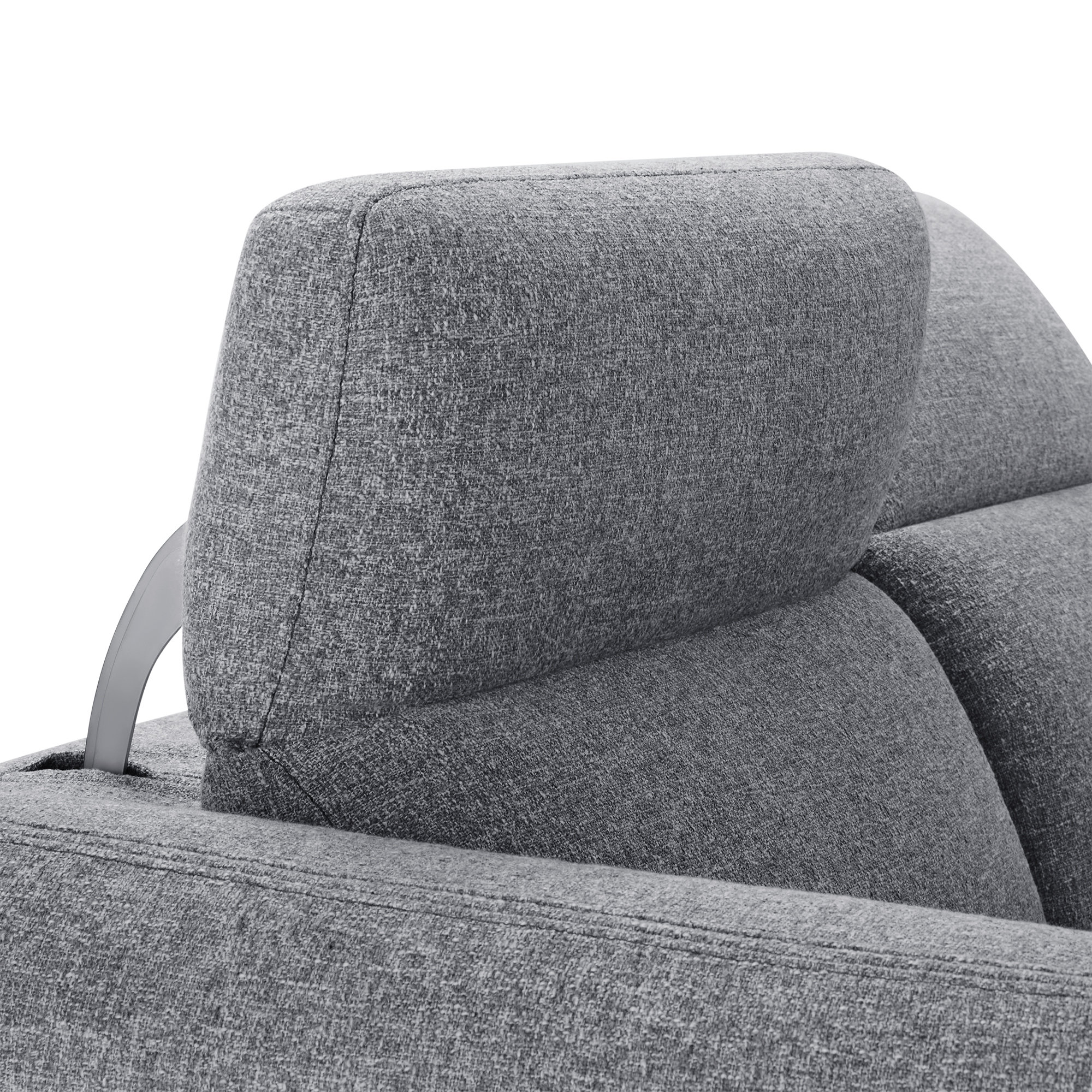 Astro 5-Piece Upholstered Power Reclining Sectional, Gray Polyester Blend