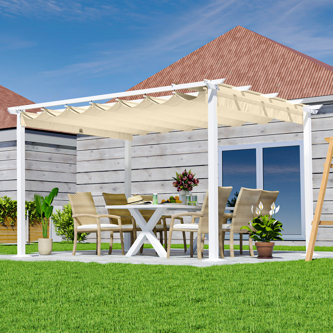13 Ft. W x 10 Ft. D Aluminum Pergola with Canopy EGEIROS LIFE 