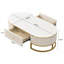 Table basse moderne ovale avec tiroirs