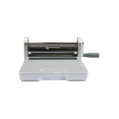 AccuQuilt GO! Fabric Cutter Starter Set including the GO! Fabric Cutter, Original Handle, GO! Value Fabric Cutting Die, GO! 6” x 12” Cutting Mat, 20 Pg Pattern Book, and Die Pick.