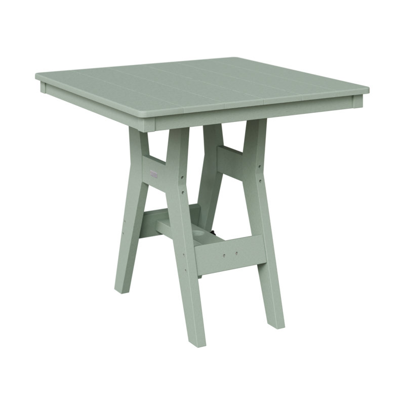 Table de bar carrée 33 po Berlin Gardens Harbor, Écume de mer, écume de mer, H 38,87 po x l 33 po x P 33 po