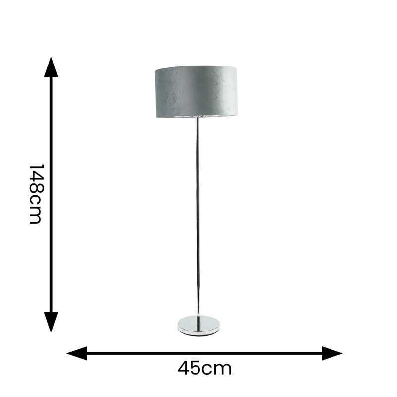 Baillieu 148cm Traditional Floor Lamp, Brushed, Grey, Yes