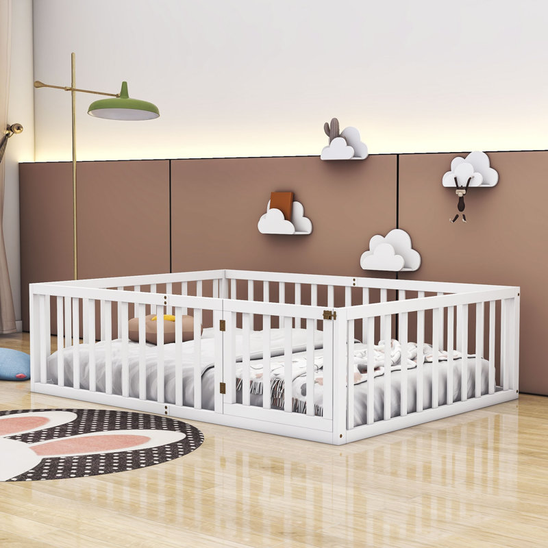 Structure de lit de jour Hendrelino, Double, Blanc