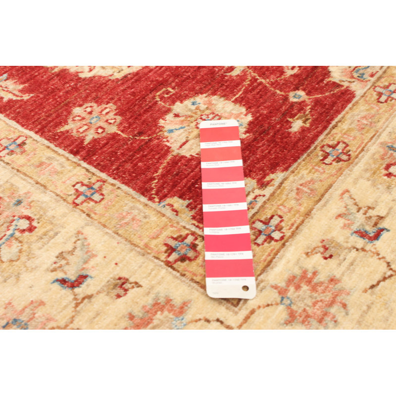 Tapis décoratif en laine noué à la main de conception unique 5 pi 7 po x 8 pi 2 po noué à la main New Age