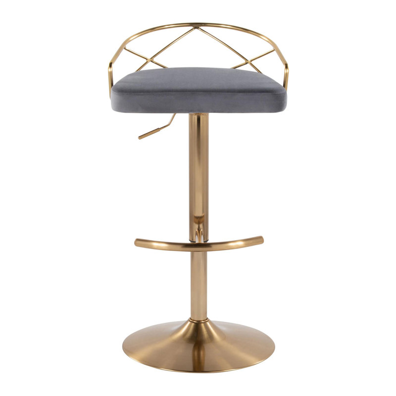 Tabouret pivotant à hauteur réglable, gris
