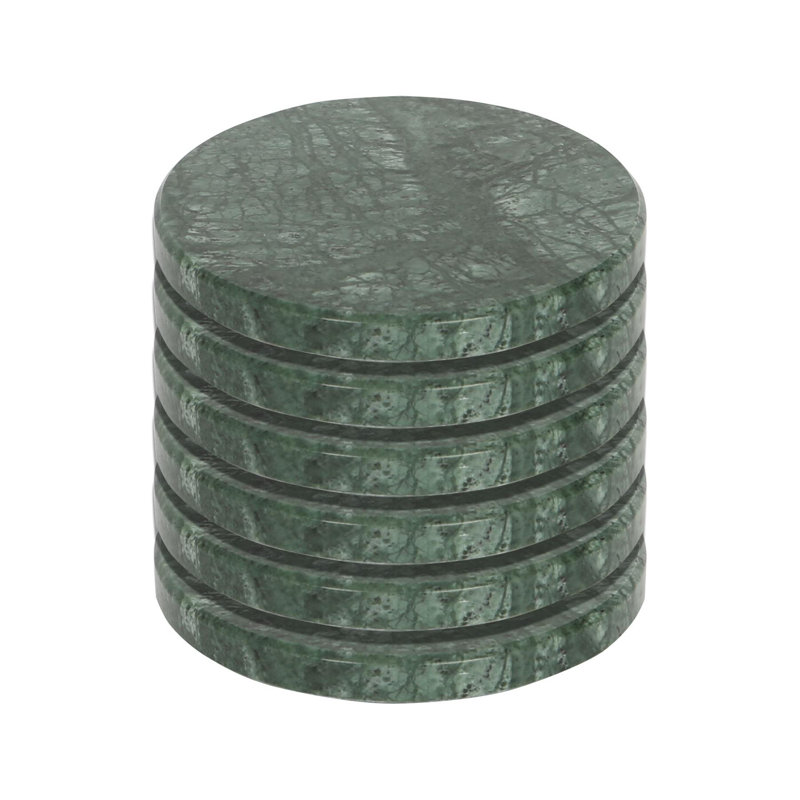 Marble Round 6 Piece Coaster Set