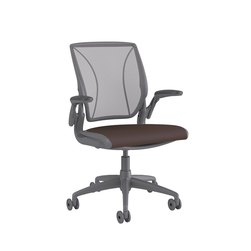 Mesh Task Chair, Gray, Pinstripe/Silver, Pinstripe/Silver