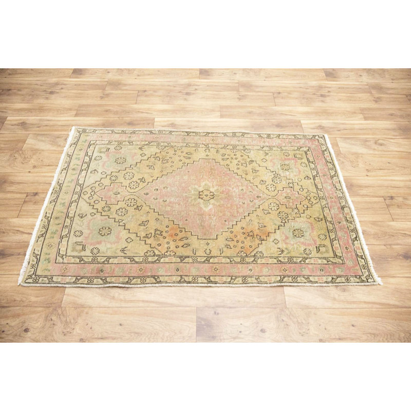 Tapis oriental traditionnel en laine noué à la main 3 pi 3 po x 5 pi