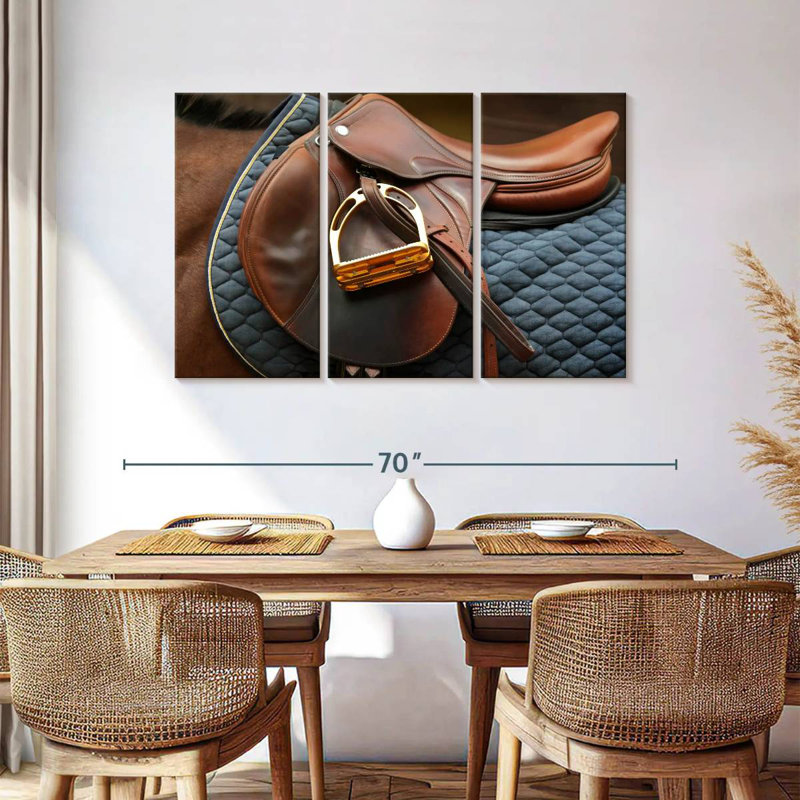 Mehar Brown Leather Saddle, 36" H x 57" W