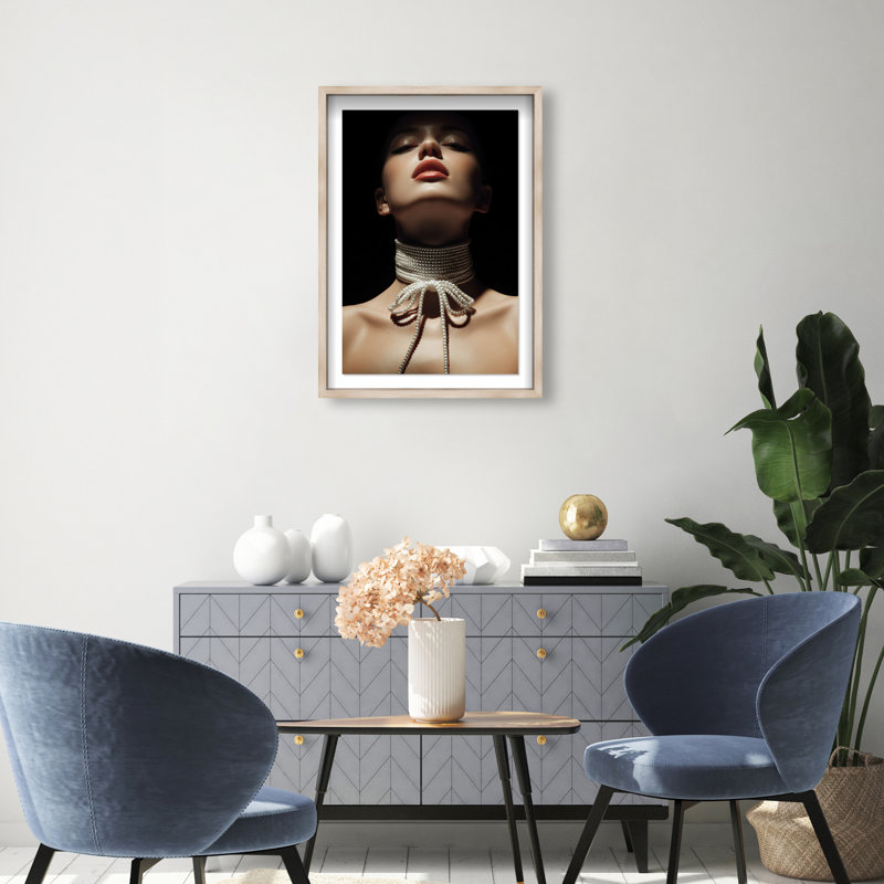 Pearl Constellation Print by Oliver Gal, 16.5"H x 11.5"W, Natural Oak Shadowbox