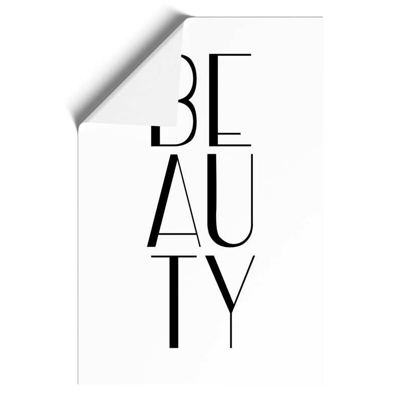 Beauty - Unframed Typography, 84cm H x 59cm W x 0.1cm D