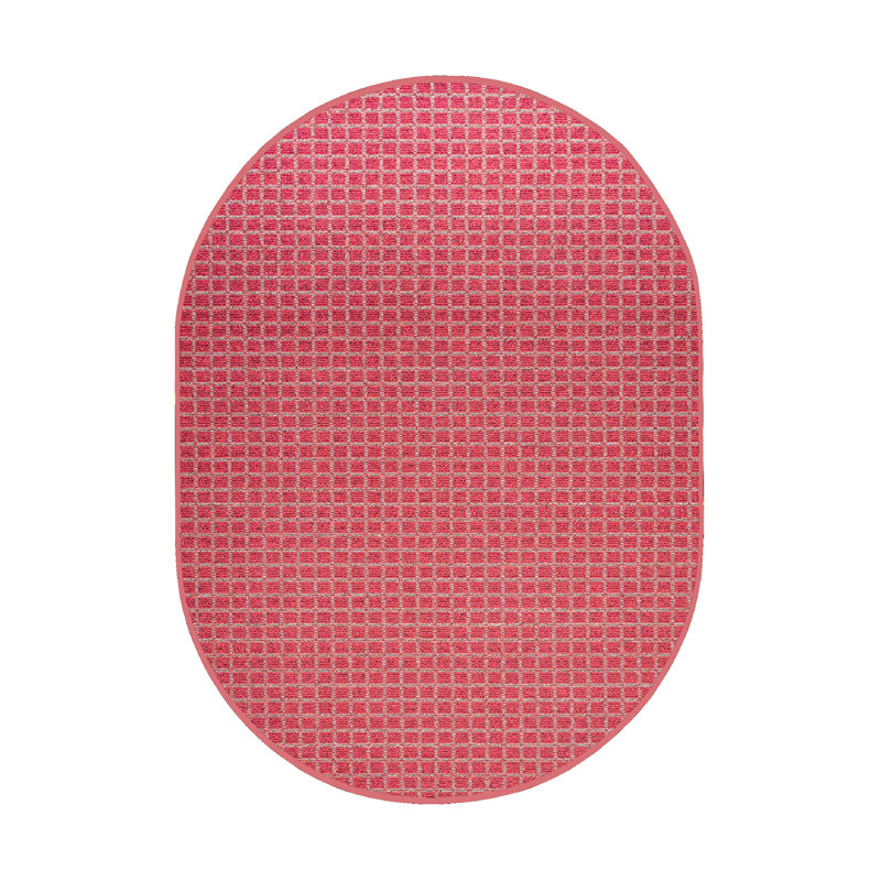 Tapis intérieur / extérieur rouge Immogène, Oval 6 pi x 9 pi
