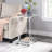 Acrylic Sofa Table, Glass Top C Shape Square Table with Metal Base-366330380