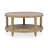 Devin Round Oak Wood Coffee Table with Cane Detail