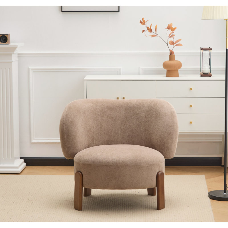 Fauteuil à oreilles sans accoudoirs, Marron clair
