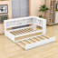 Lit de jour simple en bois avec compartiment de rangement intégré, lit gigogne simple et station de charge-60248726