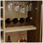 Armoire à liqueur évidée cannelée de style Mid-Century avec porte-verres à vin, support à vin et rangement-130181634