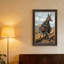 Art sur toile, "Donkey traveller" avec cartes roulées et sac sur la colline Grassy-908329518