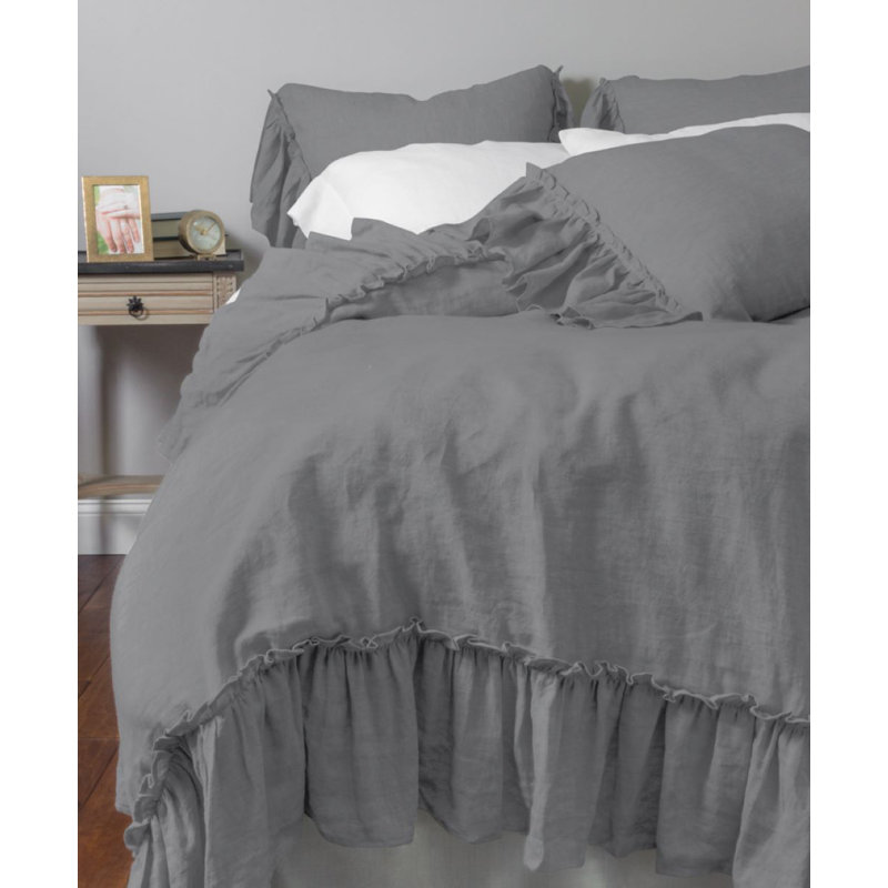 Linen Duvet Cover, California King Duvet Cover, Gray