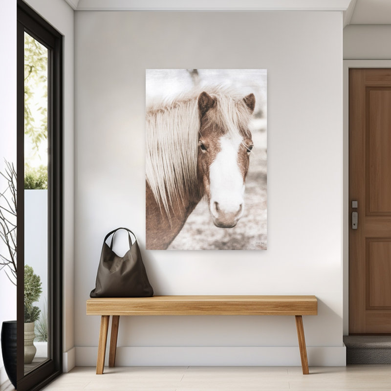 Miel, cheval, poney, art contemporain, H 60 po x l 40 po
