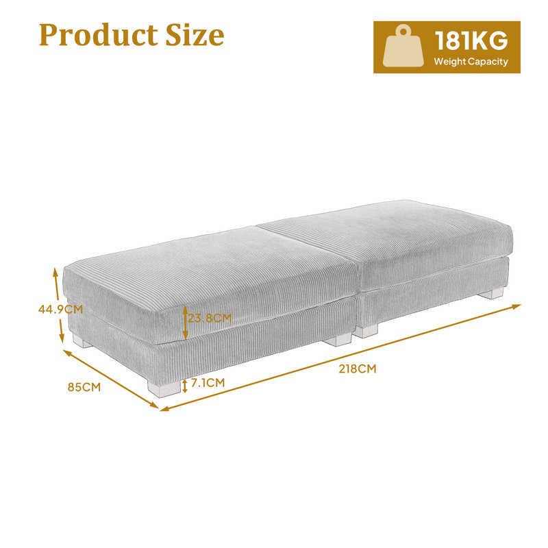 85.8cm Wide Solid Colour Standard Ottoman, Navy