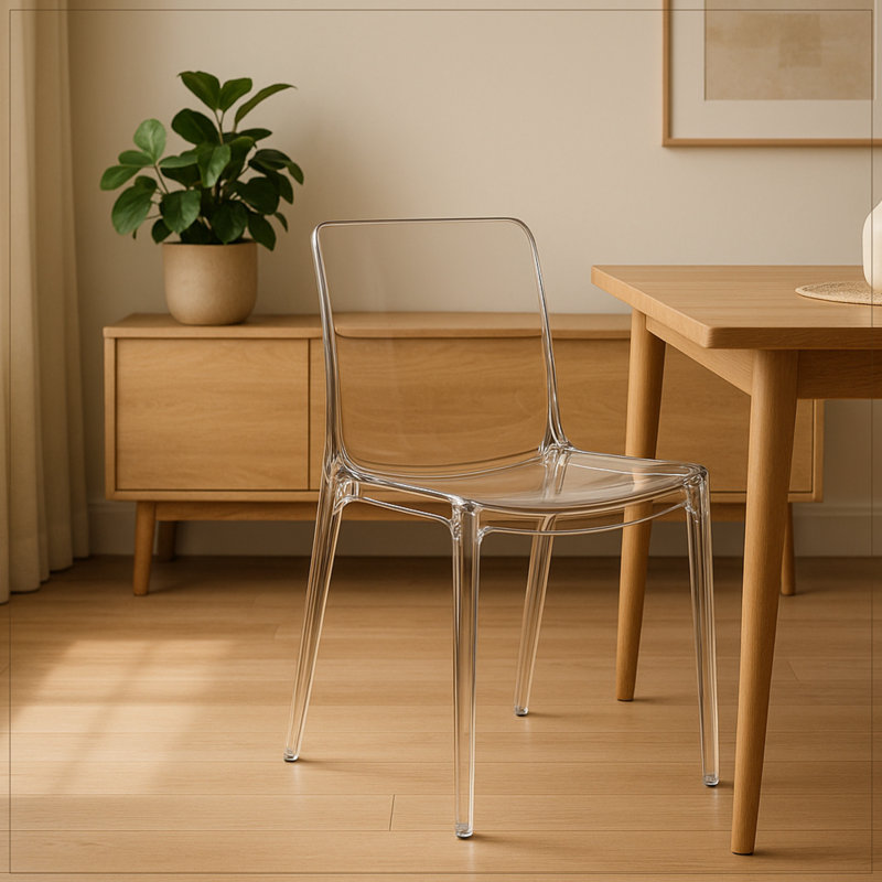 Chaise de salle à manger empilable Lade, Clair, Individuel