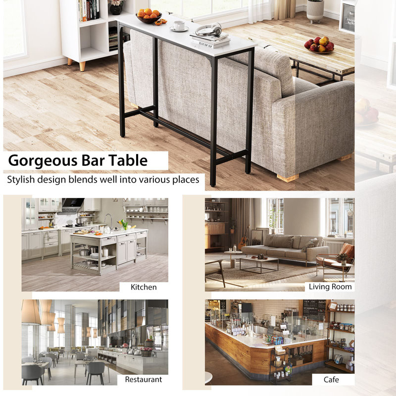 Metal Base Dining Table, White