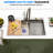 Durable Stainless-Steel Sink - Sleek and Stylish, Corrosion and Rust-Resistant Kitchen Sink for Modern Kitchens (Gun Gray)-114701942