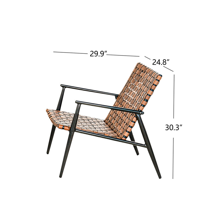 Chaise de patio en aluminium et osier