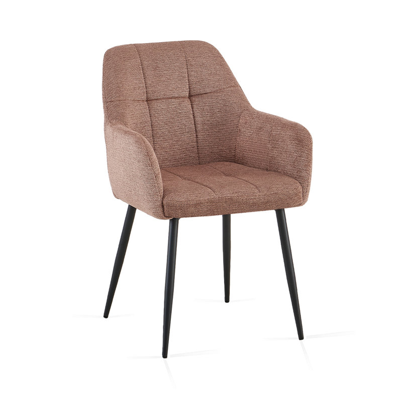 Chenille Fabric Dining Chair, Rust Brown