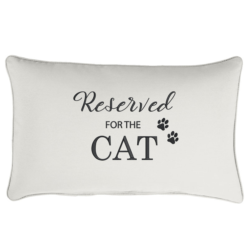 Coussin intérieur / extérieur brodé lombaire réservé, Chat