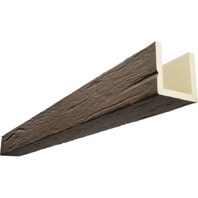 Hand Hewn Timberthane Faux Wood 3-Sided Ceiling Beam (U-beam)