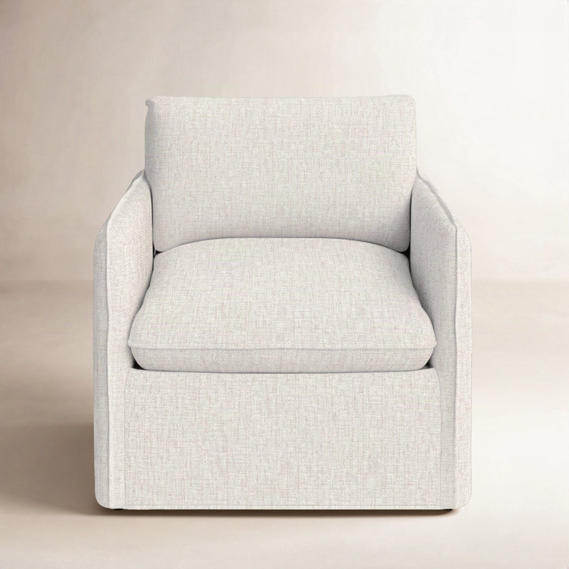Bellatrix Slipcovered Armchair, Nomad Snow Crypton® Chenille