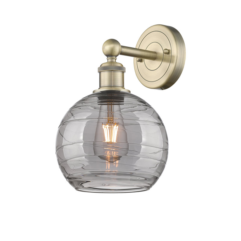Plafonnier semi-encastré 1 lumière 8SM, Laiton antique
