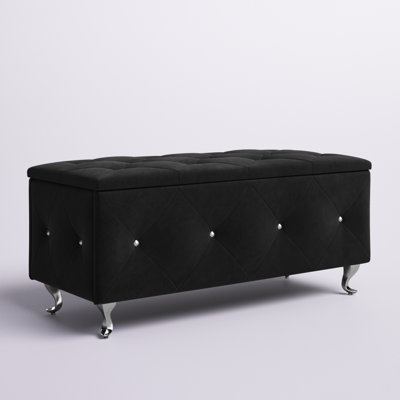 Carnes Velvet Upholstered Storage Bench