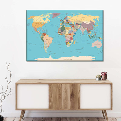 Detailed World Map Canvas Print