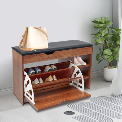 Shoe Bench With Cushion, Shoe Storage Bench