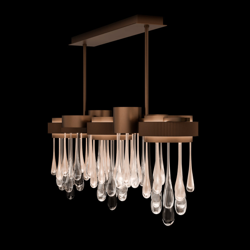 Rain 56.25"W Linear Pendant, Ombre Copper