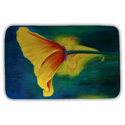 Superb contrast flowers Bath Mat with Non-Slip Backing - Quick Dry Memory Foam Bathroom Rug - Absorbent - Modern Plush Spa-Style - Machine Washable