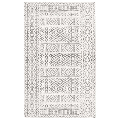 Tapis gris en microfibre tissé à la machine Cynthy