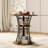 Round Wood Top Metal Base Dining Table-368476530