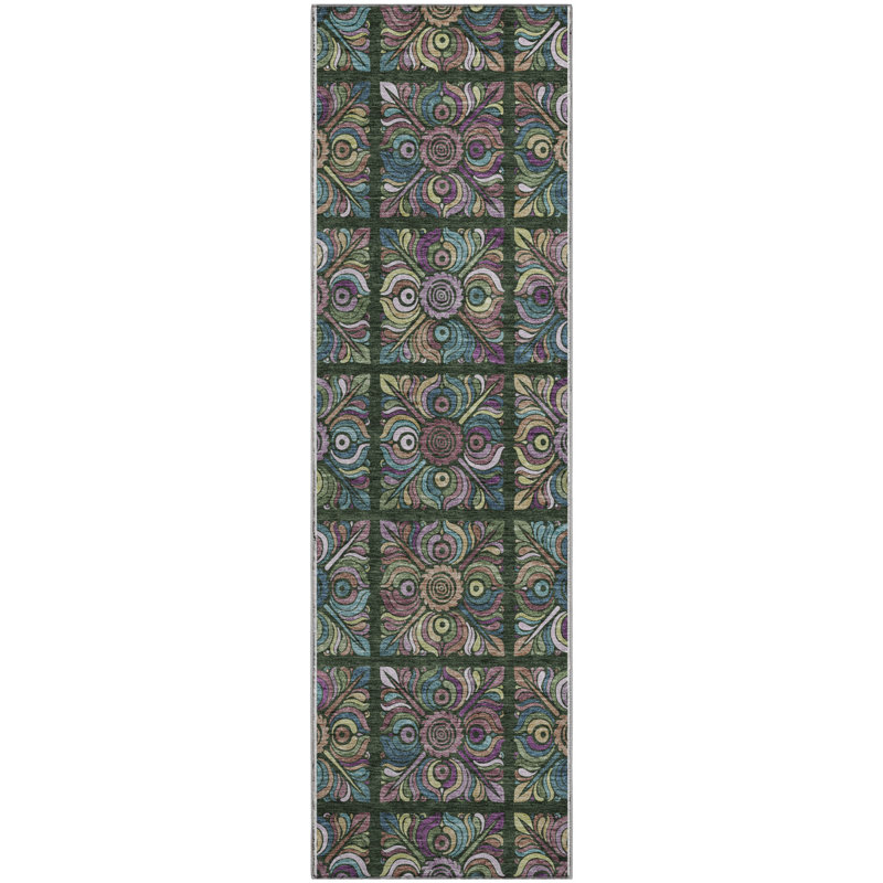 Premium Machine Washable Prisco Fern Rug, Runner 2'3" x 7'6"