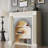 Beige Solid Wood Freestanding Fireplace-1696694072