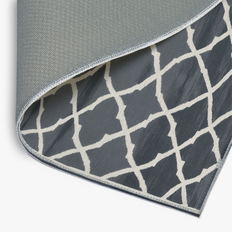 Tapis gris intérieur et extérieur Trellis, Rectangulaire 2 pi x 3 pi