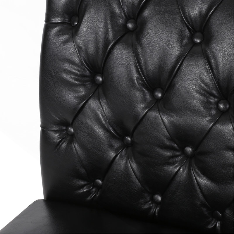 Ensemble de 2 chaises touffetées à roulettes, Noir