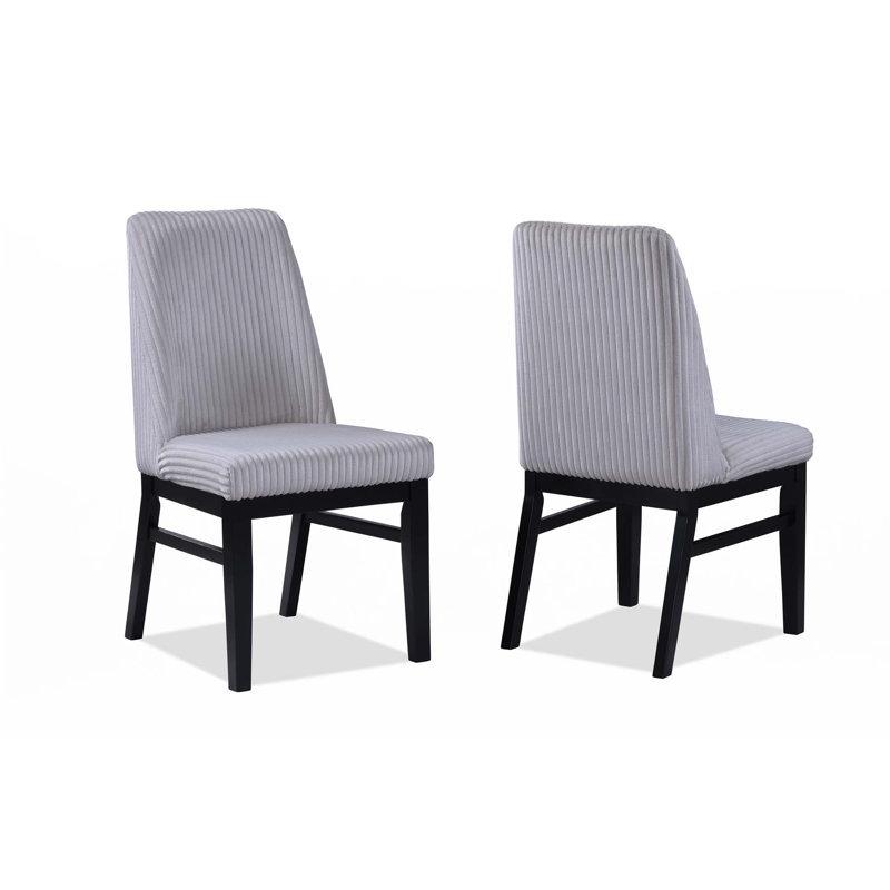 Chaise rembourrée 2pc, Gris clair