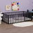 Metal Floor Bed Frame With Fence And Door-1376583660