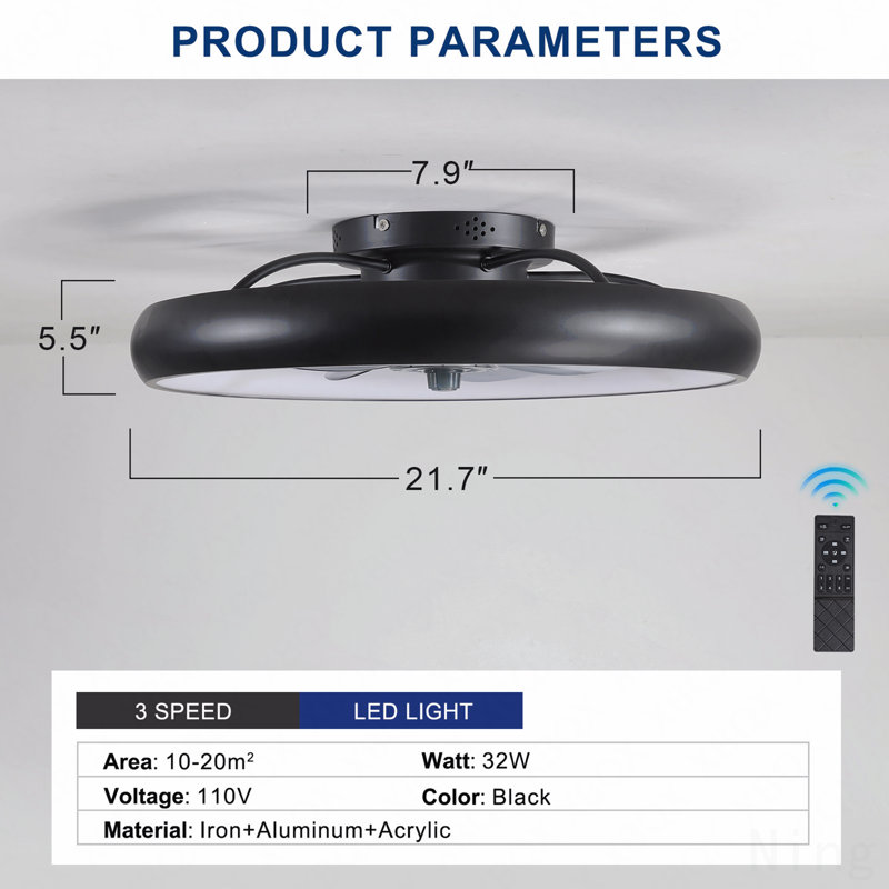 Ventilateur de plafond avec lumières DEL à intensité variable