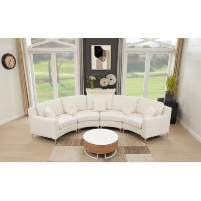 136" Wide Symmetrical Modular Sectional Sofa