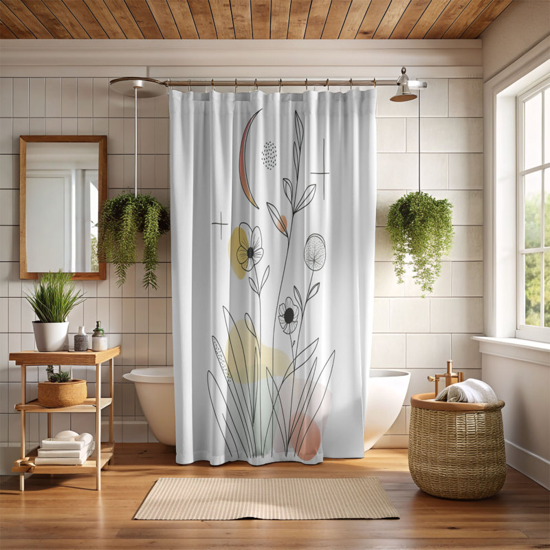 Rideau de douche standard 1 pièce, H 74 po x l 40 po